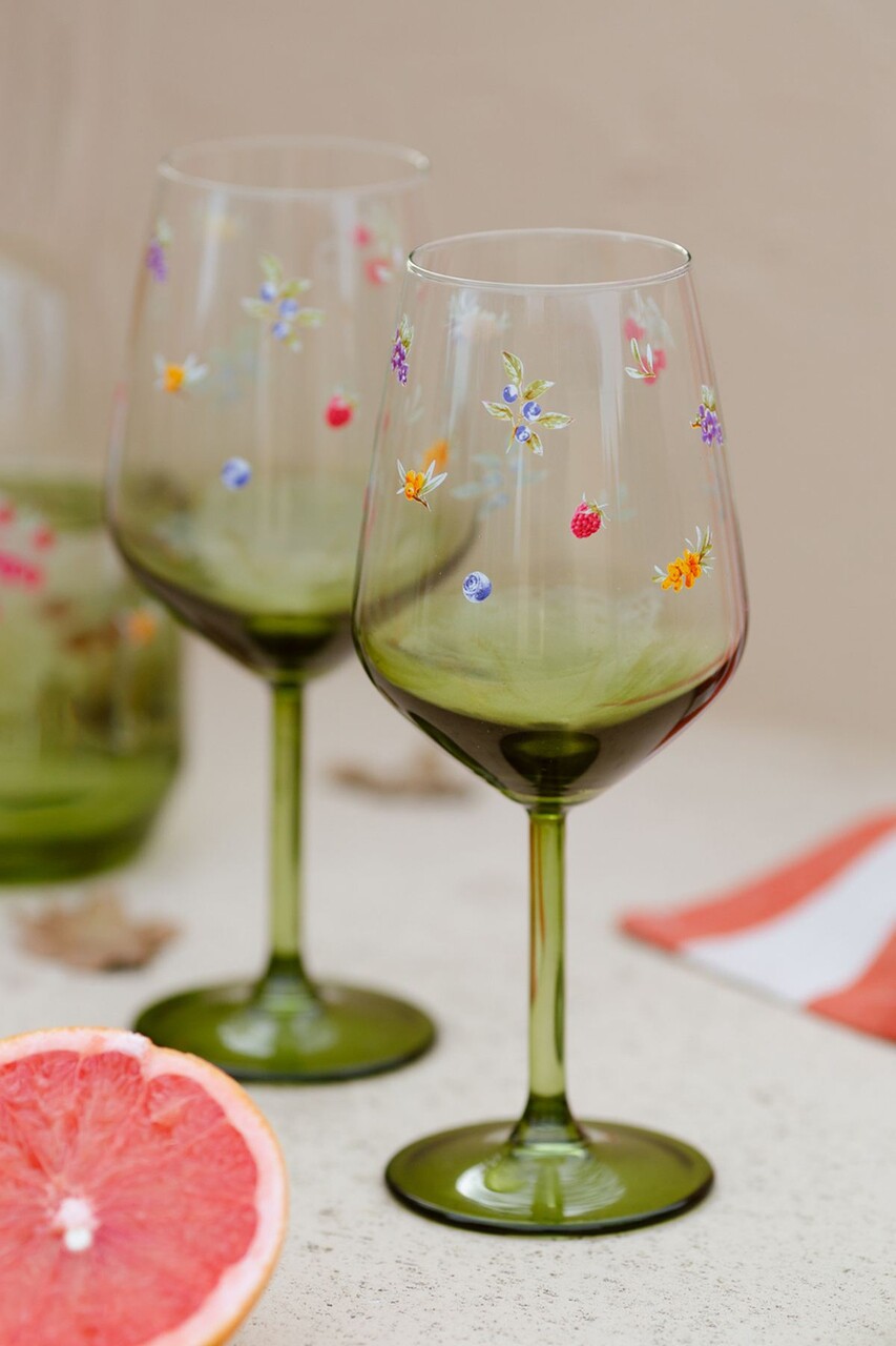 Set de pahare de vin, Hermia, 127RKL1138, Verde - imagine 7